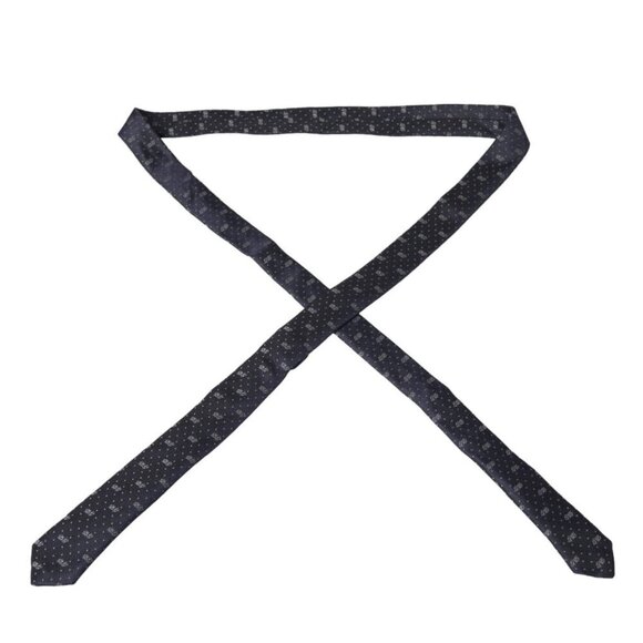 Dolce & Gabbana Dolce & Gabbana Blue DG Logo 100% Silk Adjustable Tie/Blue - Picture 3 of 3